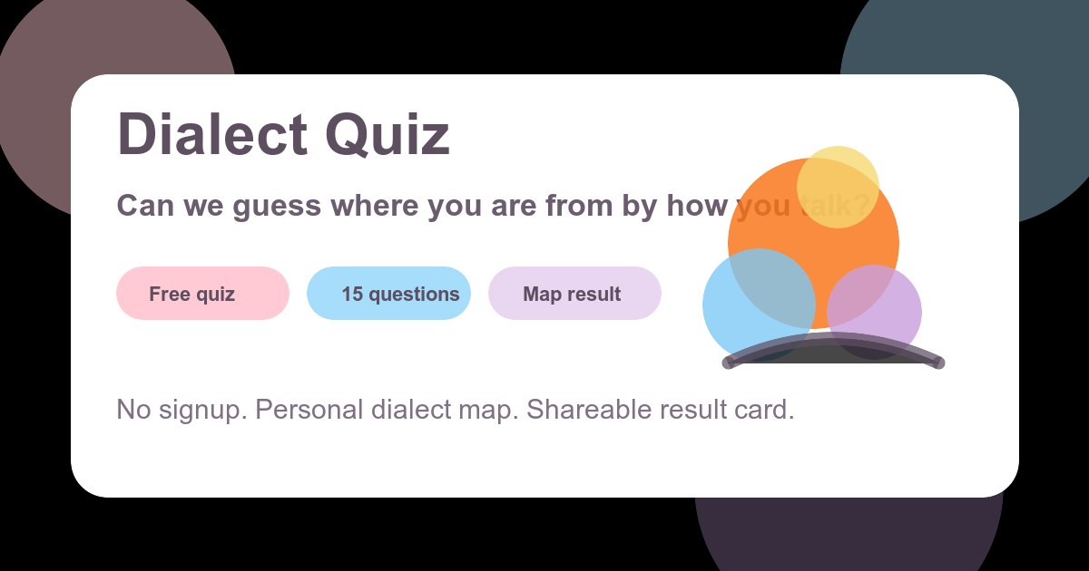 Dialect Quiz sample result map with regional speech matches